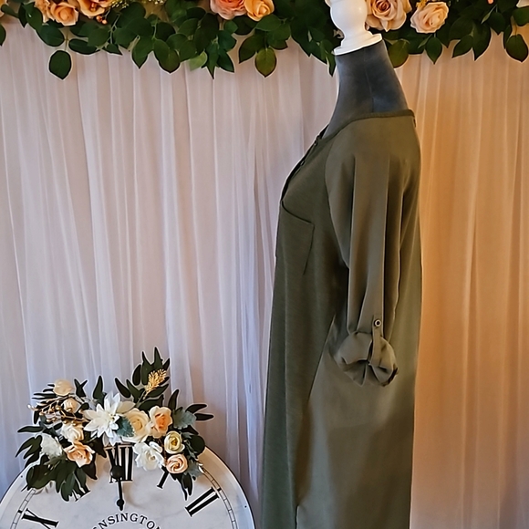 EUC - prAna "Hensley" Dress - Rye/Olive Green - Sz M - Picture 4 of 10